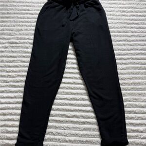 Zara Black Sweatpants Elastic Waist Drawstring Tapered Leg Pockets Women’s S